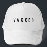 Vaxxed | Covid-19 Vaccinated Modern Stylish Trucker Hat<br><div class="desc">Simple, stylish custom "VAXXED" design in modern minimalist block typogaphy in monochrome black and white. The perfect symbol to show that you have been vaccinated for Covid-19 and received the coronavirus vaccine. Be proud and show you are pro vaccine with this fun design! #vaccinated #covid #covid19 #vaccination #vaccine #coronavirus #provaccine...</div>