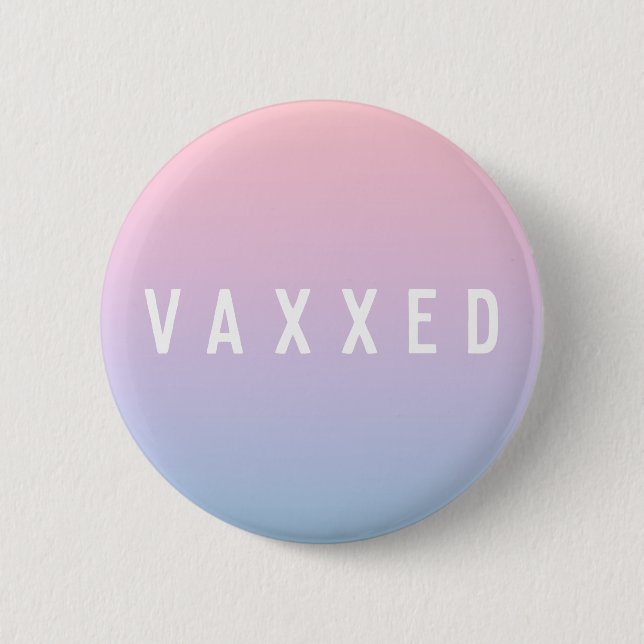 Vaxxed | Pastel Gradient Covid-19 Vaccinated 6 Cm Round Badge (Front)