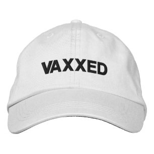 Vaxxed, Vaccinated, navy blue and white Embroidered Hat