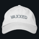 Vaxxed, Vaccinated, pink and white Embroidered Hat<br><div class="desc">Vaxxed,  Vaccinated,  pink text white Embroidered Baseball Cap
Modern , minimalist,  simple,  elegant style.</div>