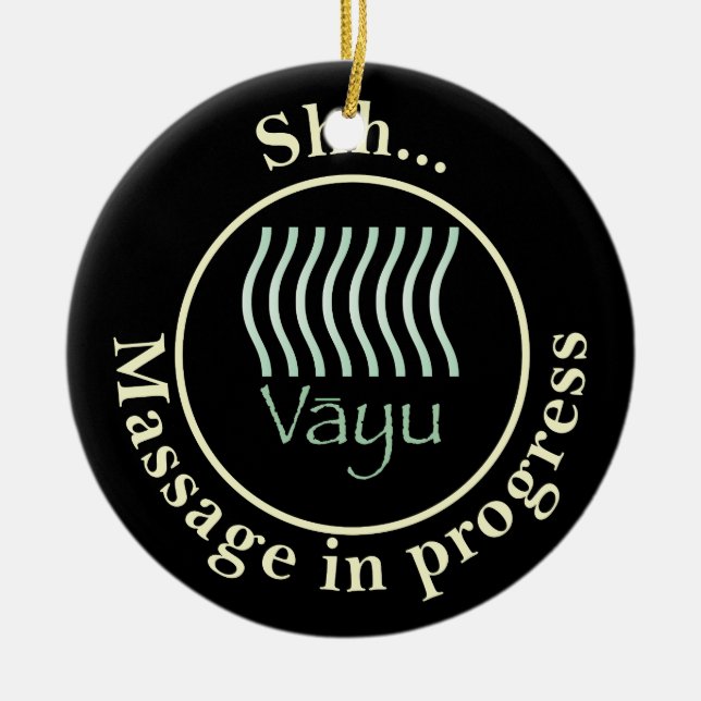 Vayu (space) Massage in progress Door Sign Ceramic Tree Decoration (Front)