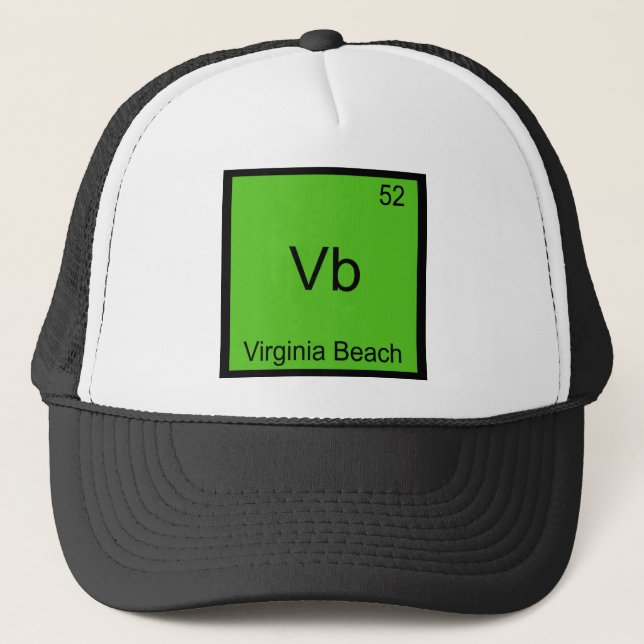Vb - Virginia Beach City Chemistry Element Symbol Trucker Hat (Front)