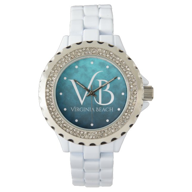 VB Virginia Beach on Blue Water Background Watch (Front)