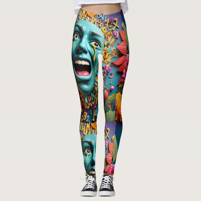 vBrighten your day with our Cheerful Critters Cart Leggings (Front)