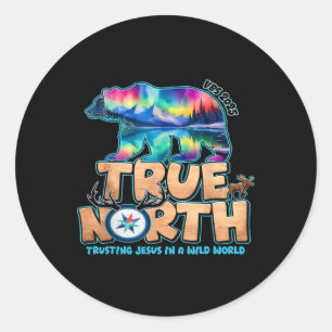 Vbs 2025 True North Trusting Jesus Christian Summe Classic Round Sticker