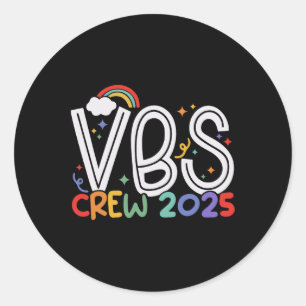 Vbs 2025 Vbs Crew Summer Camp Vacation Bible Schoo Classic Round Sticker