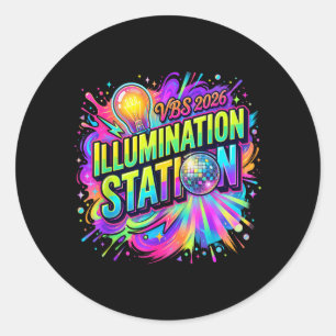Vbs Crew 2026 Illumination Station Vacation Bible Classic Round Sticker