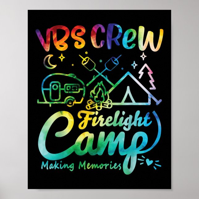 Vbs Crew Camp Firelight Vacation Bible School Camp Poster (Front)