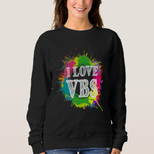 Vbs Crew Vacation Bible School Paint Splatter Sweatshirt