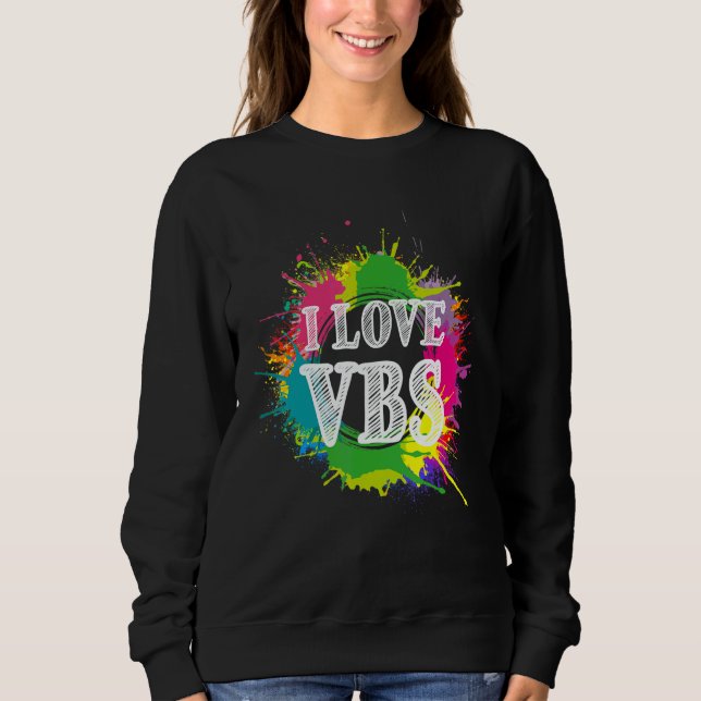 Vbs Crew Vacation Bible School Paint Splatter Sweatshirt (Front)