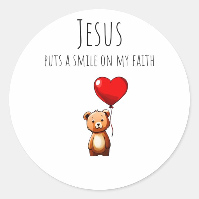 VBS Jesus puts a smile on my faith-round sticker (Front)