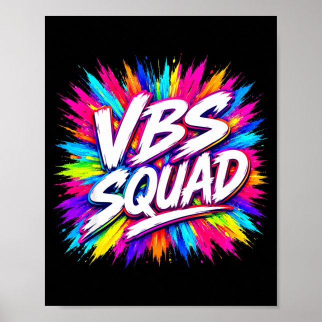 Vbs squad colourful splash vacation bible school poster (Front)