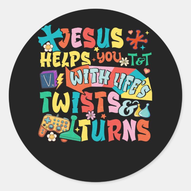 VBS Twist And Turn 2023 Following Jesus Changes Th Classic Round Sticker (Front)