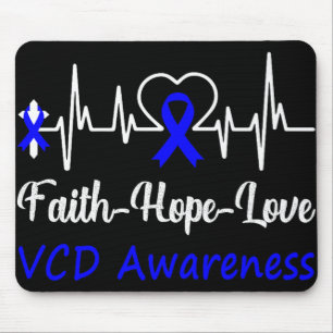 Vcd Awareness Heartbeat Christian Cross Faith Hope Mouse Pad