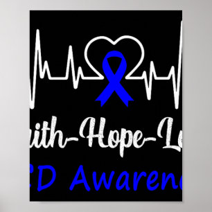 Vcd Awareness Heartbeat Christian Cross Faith Hope Poster