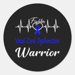 Vcd Awareness Warrior Heartbeat Fight Blue Ribbon  Classic Round Sticker