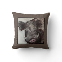 VCollierArt Original Hog Razorback Throw Pillow