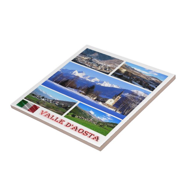 VDA005  VALLE D'AOSTA, Mosaic, Italy, Ceramic Tile (Side)