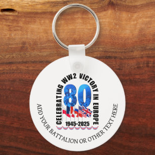 VE DAY 80th Anniversary Victory in Europe WW2 Key Ring