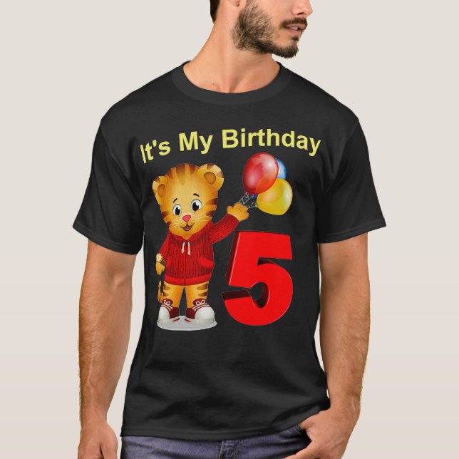 Vebyhogh  Daniel Tiger 5 Yr Old Kid Birthday T-Shirt (Front)