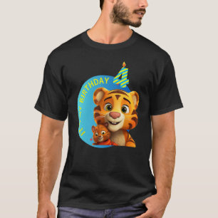 Vebyhogh Tiger Birthday 4 Year old It's My Birthda T-Shirt