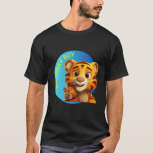 Vebyhogh Tiger Birthday Boy Blue Birthday Cat Tige T-Shirt