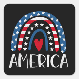 Vector 4th july american independence day (1) square sticker