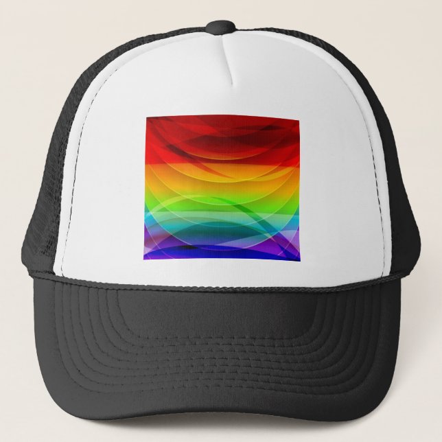 Vector-Abstract-Colourful-Background-Graphic RAINB Trucker Hat (Front)