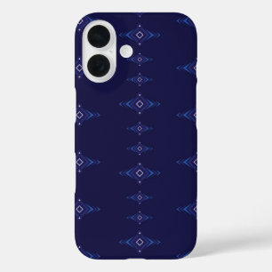 Vector boho pattern blends blue sky inspired Ikat iPhone 16 Case