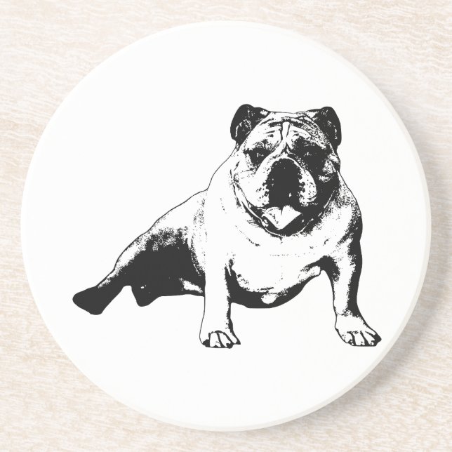 Vector Bulldog Design Coaster (Front)