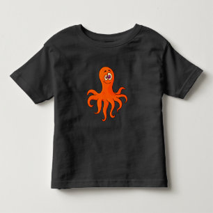 Vector Cartoon Orange  octopus Toddler T-Shirt
