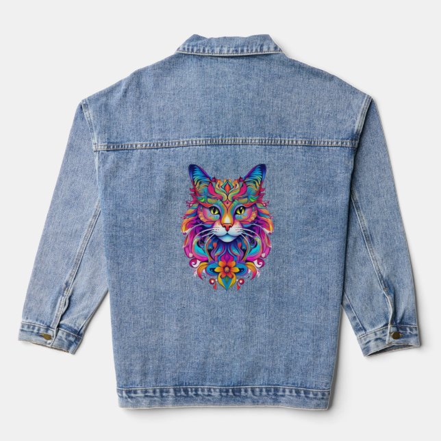  Vector Cat Denim Jacket (Back)