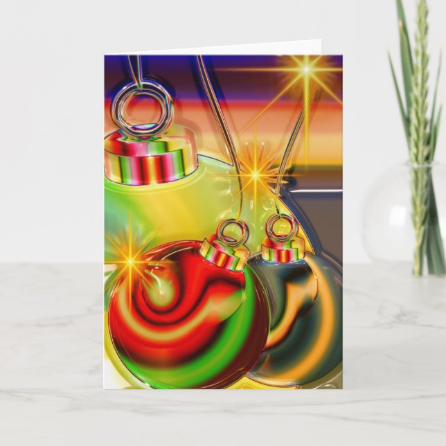 Vector Christmas Card with Ornaments (Front)