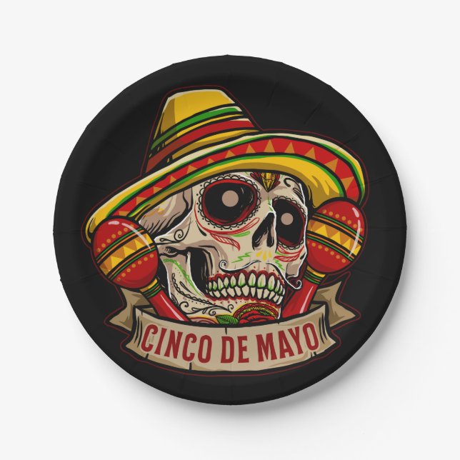 Vector cinco de mayo illustration paper plate (Front)