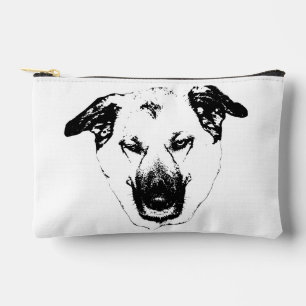 Vector Dog Head Festive Makeup Bag