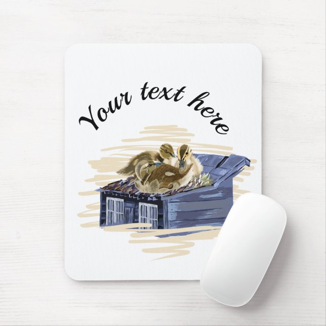 Vector duck family illustration mouse pad (With Mouse)