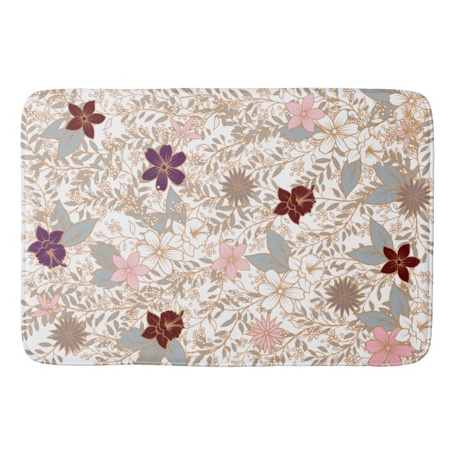 Vector Floral Bath Mat (Front)