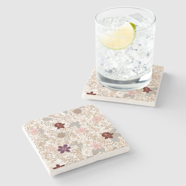 Vector Floral Stone Coaster (Side)