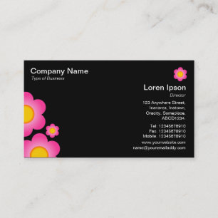 Vector Flower - Black Business Card