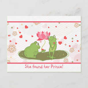 Vector Frogs Hearts Save The Date Announcement Postcard