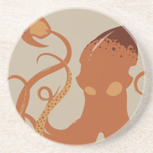 Vector Giant Squid Sandstone Coaster