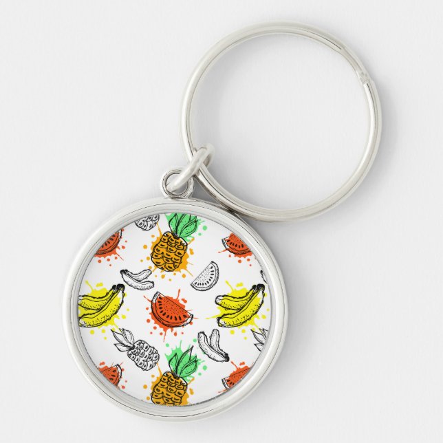 Vector Graphic Seamless Pattern Key Ring (Front)