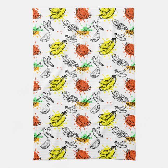 Vector Graphic Seamless Pattern Tea Towel (Vertical)