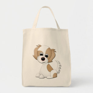 Vector illustration of a puppy tote bag