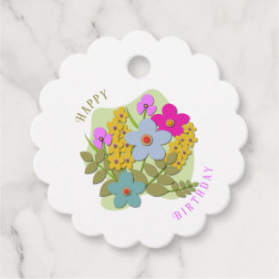 Vector illustration of flower bouquet favour tags