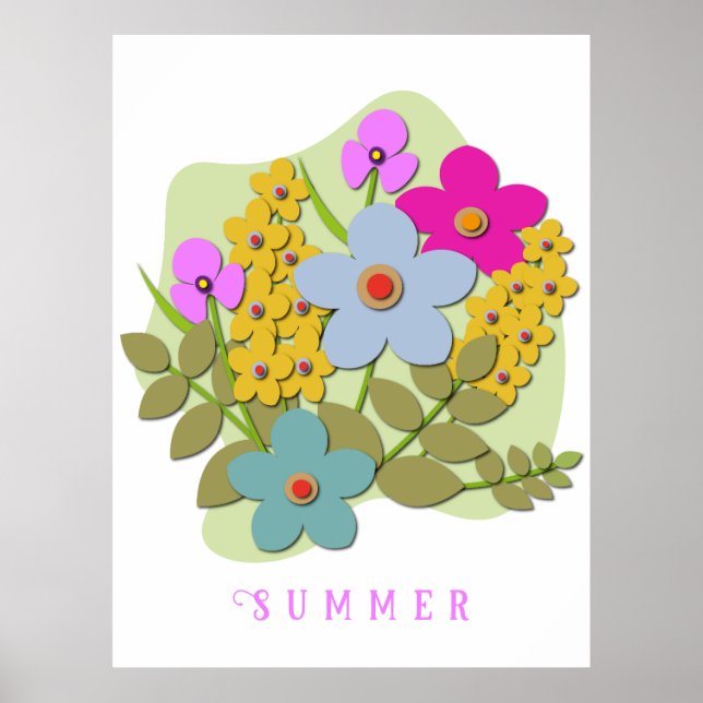 Vector illustration of flower bouquet poster (Front)