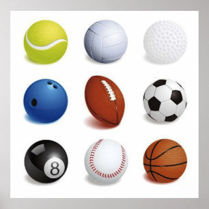 Vector Illustration of Sport Balls Poster