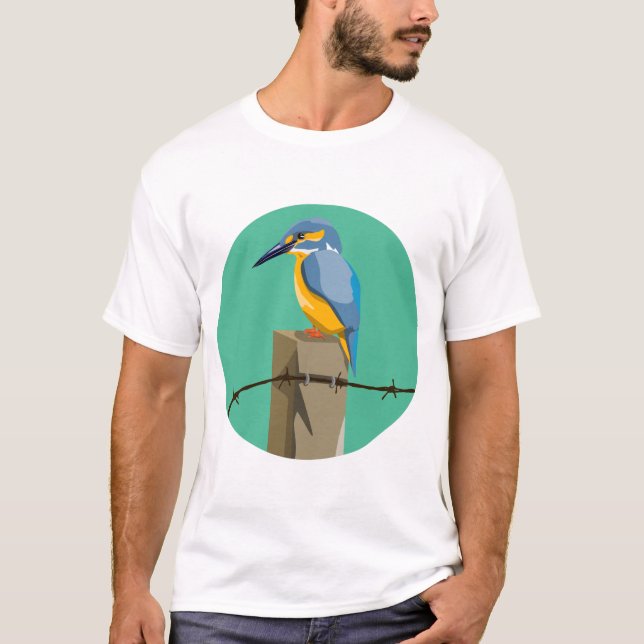 Vector kingfisher NZ bird T-Shirt (Front)