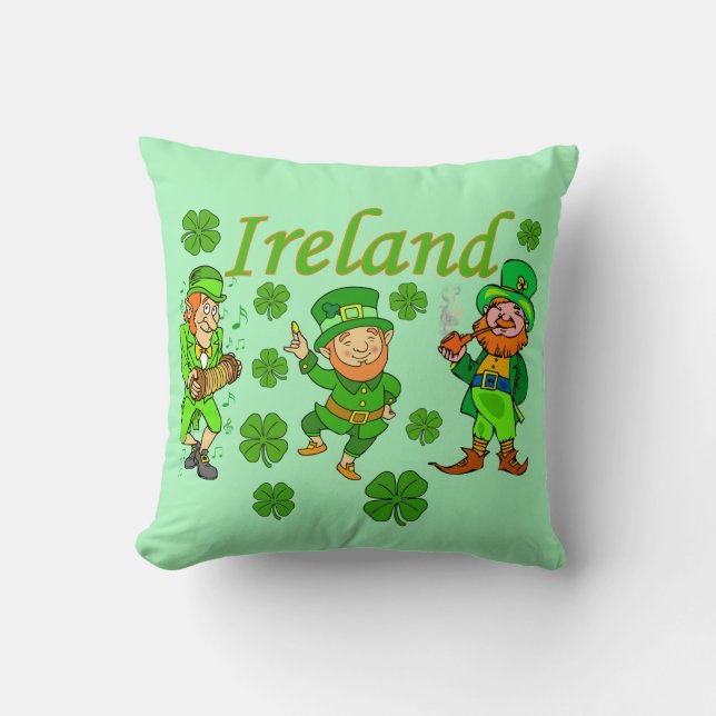 Vector - Leprechaun Clover  Ireland Cushion (Front)