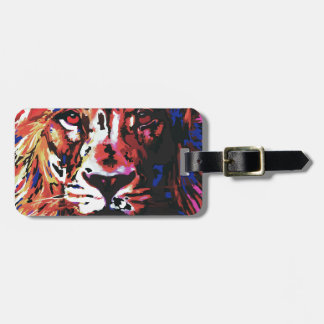 vector lion luggage tag